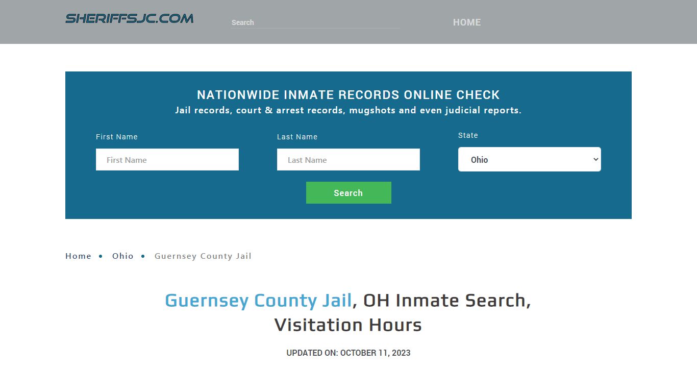 Guernsey County Jail, OH Inmate Search, Visitation Hours