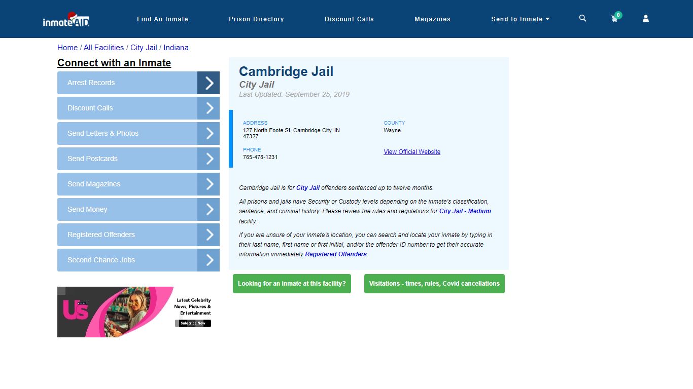 Cambridge Jail | Inmate Locator